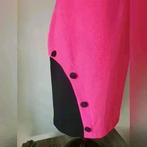 Joseph Ribkoff New with  tags hot pink and black midi dress size 8 - Picture 3 of 16